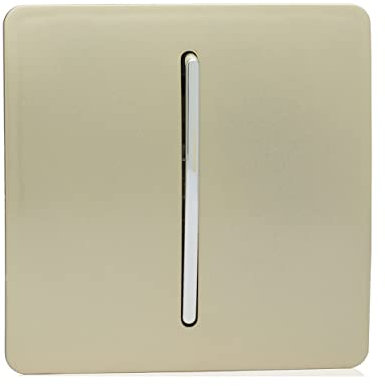 Trendi 1 Gang 1 Way Artistic Modern Glossy 10 Amp Rocker Tactile Light Switch Gold ART-SS1GO