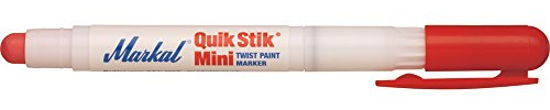 Markal 61128- Quik Stik All Purpose Mini, Solid Paint Marker, Perfect for Wood, Metal, Tire marking & Construction, Marks on Any Surface-Wet, Smooth, Rough, or Hot, Red Color (12 Pk)
