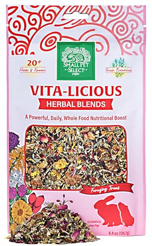 Small Pet Select - Vita-Licious Herbal Blend, a Natural Herbal Treat for Rabbits, Guinea Pigs, Hamsters, Gerbils, and Mice, 4.4oz