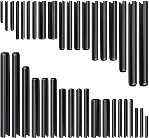 450 Pcs Split Roll Pin Assortment Set with Storage Case M2 M2 M3 M4 M5 M6 M2 M7 M8 M9 M10 Slotted Spring Steel Pins Black Dowel Tension Roll Pin for Home Improvement Automotive Machine Repair Tool