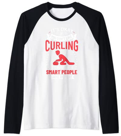 Curling Sport Game Curler Player Stones Broom Curl Raglan Baseball Tee
