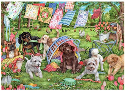 Jumbo, Falcon de luxe - Puppies Age 14+ in the Garden, Jigsaw Puzzles for Adults, 1000-Piece