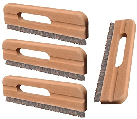 Lot de 4 brosses à tapisser avec découpe de poignée - 270 mm - Poils stables et doux - Avec crin de cheval - Brosse manuelle pour peintre - Appuyez sur le papier peint lisse et sans bulles