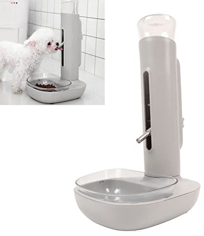 Wnvivi Standing Pet Water Dispenser and Food Bowl,680ml Pet Standing Water Fountain,Height Adjustable Automatic Pet Drinking Feeder