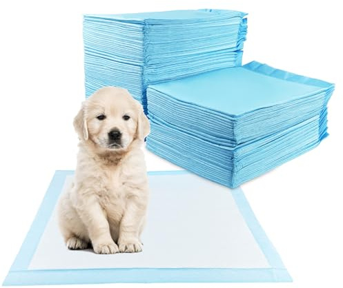 Fousenuk 100Pezzi Tappetini Igienici per Cani 60X60cm, Traverse Cani Accessori, Tappetini Cane, Traversina Tappetino Cane Pipi Assorbenti Igienico, 5 Strati Prova Perdite Superficie Asciugatura Rapida