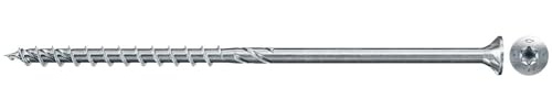 fischer PowerFast II CTP 8,0 x 100, kraftvolle Holzbauschraube mit Senkkopf, Innenstern-Aufnahme und Teilgewinde, für den konstruktiven Holzbau, 50 Stk.