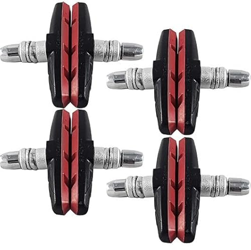 CZ Store® V-Brake Bromsbelägg | 8-pack | Röd | 70 mm | ✮ Livstidsgaranti ✮ | Cykelbromsbelägg med Muttrar och Brickor | Passar MTB, Hybrid- och Stadscyklar