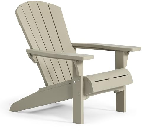 Keter Troy Adirondack Gartenstuhl, Sandfarben | Maße: 81x93x96,5 cm | wetterfest | bis 160kg belastbar