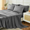 Homebliss Set Lenzuola Matrimoniali 180x190/200cm 4 Pezzi, Completo Lenzuola Letto in Poliestere, Lenzuolo con Angoli, Lenzuola e 2 Federa 50x80,Tinta Unita, Grigio scuro