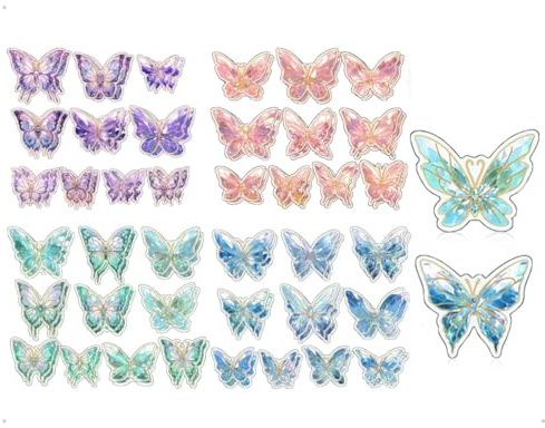 Stickers Papillons Muraux, 40 Pièces Stickers Papillon Acrylique 3D Stikers Murals Papillon Decoration pour Salon Chambre Bureau