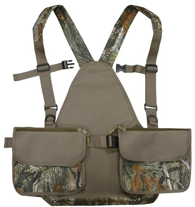 MDSTOP Upland Bird Hunting Vest, Adjustable Tactical Vest with Game Pouch and Pockets for Bird Hunting (New Pine Needle Camo)