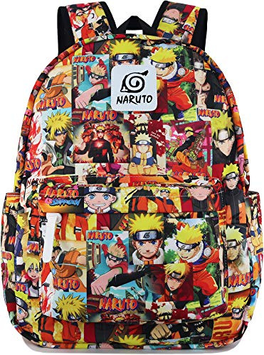 Roffatide Anime Naruto Sac à Dos pour Ordinateur Portable Collège Cartable Léger Sac à Dos Imprimé Cosplay Backpack