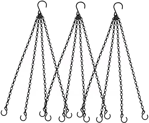 Heybe 20 Inch Hanging Basket Chain, 4 Point Hanging Chains with Hooks for Pot Planters Bird Feeders Lantern Lamp,Extended Hangers for Hanging Badkeys(20Inch, 4 Point)
