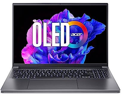 Acer Swift X (SFX16-61G-R73A) Ultrathin/Laptop | 16 3.2K OLED 120Hz Display | AMD Ryzen 7 7840HS | 16 GB RAM | 512 GB SSD | NVIDIA GeForce RTX 4050 | Windows 11 | QWERTZ Tastatur | grau