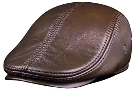RajoNN Hüte Herren Outdoor Lederhut Winter Baskenmütze Herren Ohrenschützer Leder Papa Hut Freizeithut