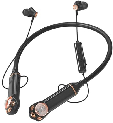 Écouteurs Tour de Cou Bluetooth sans Fil à Collier magnétiques étanches IPX5 avec Micro de réduction du Bruit, écouteurs Intra auriculaire pour la Course à Pied, Son stéréo HD Casque Bluetooth Sport
