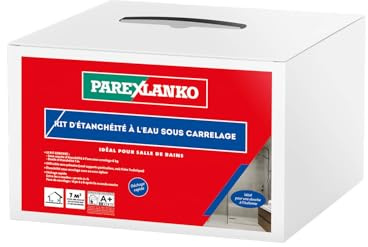 PAREXLANKO - Kit d'étanchéité à l’eau sous carrelage -Sous-couche d'étanchéité et bande d'étanchéité - Idéal pour salle de bains et douche à l'italienne - Séchage rapide- Sans primaire- 7m²