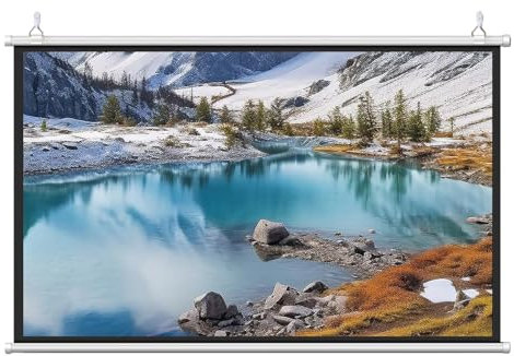 Hoiweqr Ecran De Projection Motorisé Home-cinéma Format 16:9/4:3, Manuel Enroulable, 30in 40in 50in 60in 72in Écran De Projection Portable, Écran Vidéoprojecteur, pour Le Cinéma À Domicile(4:3,40in)