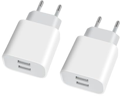 USB Ladegerät 2-Port, 2Pack 5V/2A USB Stecker Netzteil Ladestecker Adapter Plug Steckdose Netzstecker Ladeadapter für lPhone 14/13/12/11/11 Pro/11 Pro XS Max/XR/X/8 Plus/7 Plus/6/6s, lPad Charger