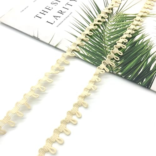 DHER Elastische Knopfloch Buttonhole Elastic Cord 18m Tülle elastische Schnur Hochzeitskleid Stretch elastische Knopflöcher, Frauenkragen elastische Schnallen Stretch elastische Knopfloch (Beige)