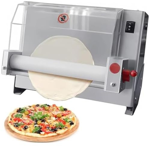 ZenSeFarin Electric Pizza Dough Sheeter,Pizza Dough Roller Machine,Dough Size 30cm/40cm,Thickness 0.7-5.4mm,Copper Motor,Long Life,with Foot Pedal For Western Food Shops,Fast Food Restaurants,30CM