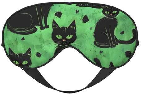 Schlafmaske mit Cartoon-Katzen-Druck, für drinnen und draußen, Reisen, Camping, Meditation, Yoga, Schichtarbeit, atmungsaktiv