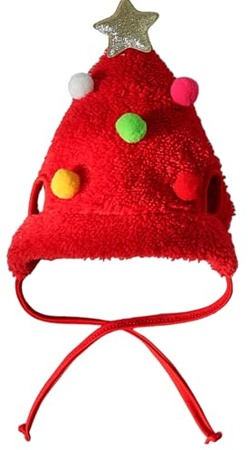 Rentier-Weihnachtsbaum-Kopfbedeckung, Hut für Haustierdekorationen, Rentier, Stern, Pompons, Hunde-Kopfbedeckung, Foto-Requisiten, Hut
