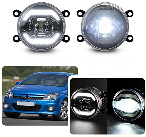 LED Tagfahrlicht Nebelscheinwerfer Montage für Opel Opel Astra H OPC GTC Astra G Vectra C OPC Tigra Twintop 6000K Weiß Fernscheinwerfer DRL Kit
