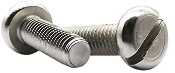 BELLAY 2/5/10/50 Stück M1.6 M2 M2.5 M3 M4 M5 M6 M8 M10 304 A2-70 Edelstahl GB67 Flachrundkopfschraube mit Schlitz (Color : 12mm, Size : 2pcs M10)