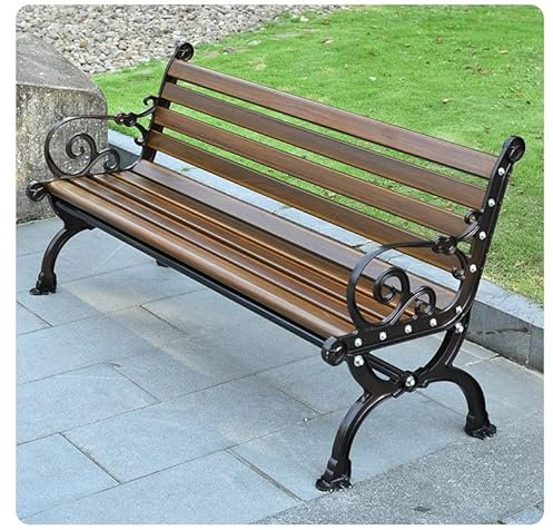 Gartenbank im Freien, alles Wetterfest Poly Holz 2-Personen Sitzbank Holzbank, Bank Sitzauflagen, außerhalb der Bankanzug für Garten, Veranda, Balkon, Pool, Park ( Color : B , Size : 150cm/59in )