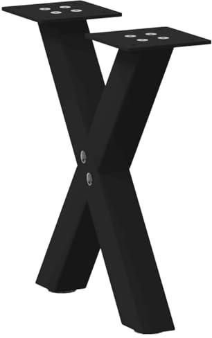 vidaXL Couchtischbeine X-Form 2 STK. Schwarz 30x(30-31) cm Stahl