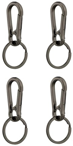 Clip para llavero, 4 mosquetones pequeños, llavero de metal, clip de mosquetón, llavero portátil con hebilla de montañismo, llavero con clip para hombres y mujeres