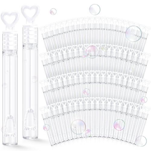 COZCLAM 80 Stück Seifenblasen für Hochzeit Mit Herzförmigem Griff | Perfekt als Gastgeschenke für Hochzeiten, Dekorationen und Standesamt, Seifenblasen Hochzeit für Taufe, Valentinstag