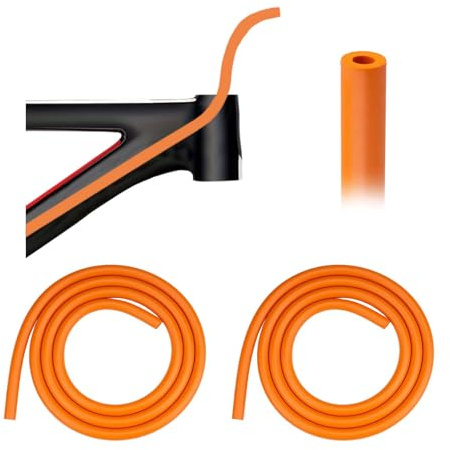 2 st. cykel 1,5 m/partiram, husdämpare, cyklar ljudabsorberande kabel, cykelskumhylsa, för cykelomkopplare/broms-/hydraulslangar upp till en ytterdiameter på 6 mm, orange