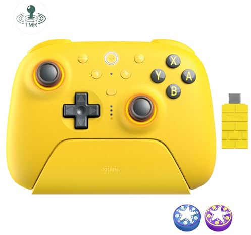 AKNES 8BitDo Ultimate 2 Manette Bluetooth pour Switch 2/Switch/PC Windows, Manette Switch Pro avec Joysticks TMR, Triggers Tactiles/Hall, L4/R4 Programmable & 2 Boutons Arrière, Anneau de Feu RGB