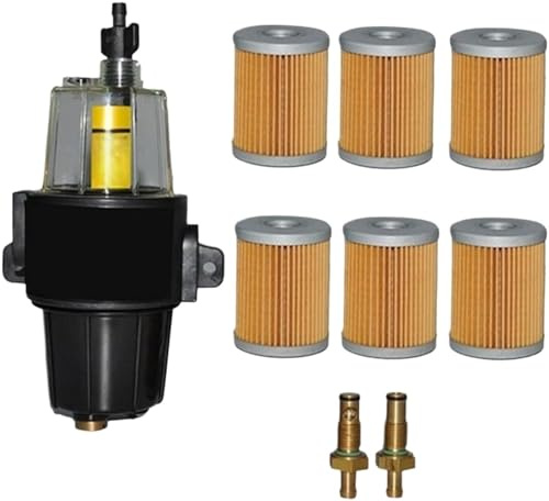 CXXSW [Replacement] Ensemble séparateur d'eau et éléments de Filtre à Carburant 7 pièces avec Bol UF-10K, UF10K, Compatible avec Tohatsu et Mercury
