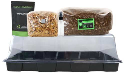 Martian Kit monotub per funghi | Sistema tutto in uno, sistema set-and-forget | substrato sterilizzato per cereali e sfusi | 1 kg + alto rendimento | coltivazione indoor completa (grande (1,5 kg di