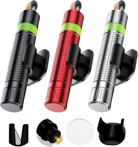 3 Pcs 2-in-1 Tungsten Steel Emergency Car Hammer - Portable Window Breaker & Seat Belt Cutter with Test Glass, Safety Tool for All Vehicles & Outdoor Emergencies