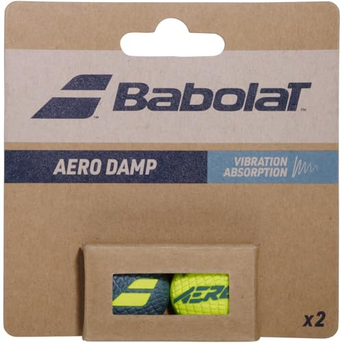 Babolat Aero Damp x2 Tennis Vibration Dampener (Grey Green/Yellow)