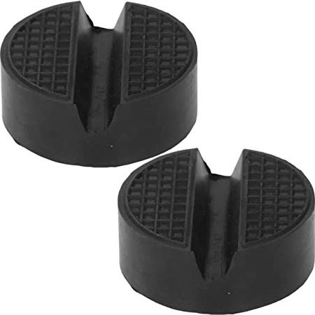 Universal Rubber Jack Pad Adapter Slotted Car Jack Stand Lifting Protector for Vehicle Maintenance and Repair 2PCS Set Durable Black 65x36mm