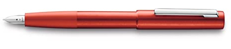 Lamy aion Füllhalter 077 – Moderner Füller in der Farbe Rot aus einem nahtlos aus Aluminium tiefgezogenen Gehäuseteil – Rotationsgebürstete Oberfläche – Federstärke M