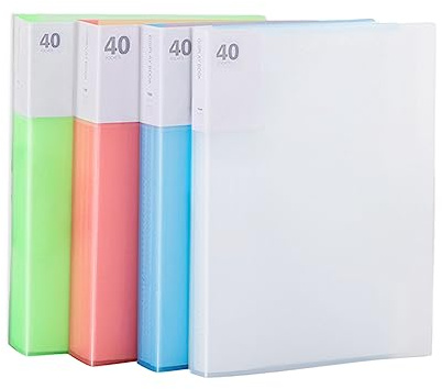 Ordner für Papiere, A4-Ordner mit Kunststoffhüllen, A4-Ordner, Ringbuch, Dokumentenmappe für Bürobedarf, Zertifikate, Abheftung, Versicherungen, Finanzdokumente und Interviews, 4 Stück