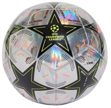 adidas Unisex-Adult UCL Training Soccer Ball, Multicolor/Black/Platin Metallic/Team Solar Yellow, 5