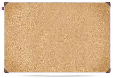 Memobe IDEA Edge - Korktafel - Tafel zum Aufhängen - Tafel für Wohnung, Küche, Büro, Schule - Wandplaner in Aluminium Rahmen - Organisationstafel Wand - 90x60 cm