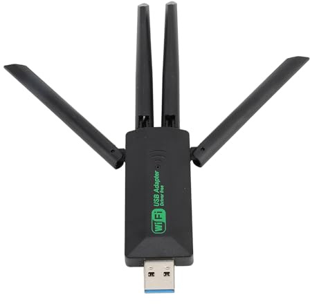 Adaptador WiFi USB para PC de Escritorio, Adaptador de Red Dongle WiFi Inalámbrico USB 3.0 con 4 Antenas, Banda Dual 2.4G y 5G, Adaptador Inalámbrico de 1200Mbps para Computadora