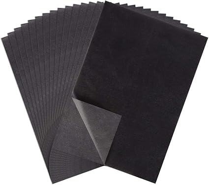 Lot de 100 feuilles de papier carbone A4 pour transfert à la main, pour l'école, le travail (noir)