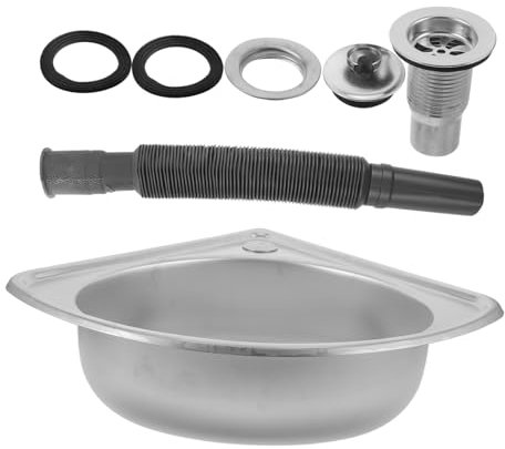 Ciieeo 1 Set Lavandino per camper lavelli da cucina lavello portatile piccolo lavabo ad angolo sospeso bacinella semplice Lavabo per camper semplice bacino per camper Acciaio inossidabile
