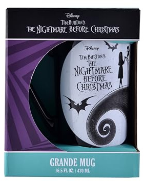 Disney Nightmare Before Christmas Hot Chocolate Ceramic Mug 470ml / 16.5oz, Official Licensed Tim Burton Character Drinkware