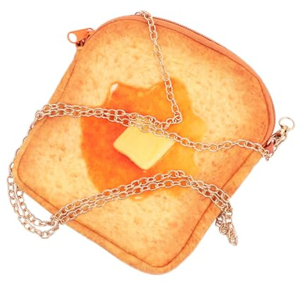 HANABASS Mini Paquet Bandoulière De Toast Tissu Coton Jaune Butter Miel Paquet à Main Pour Femme Usage Quotidien Compact Léger