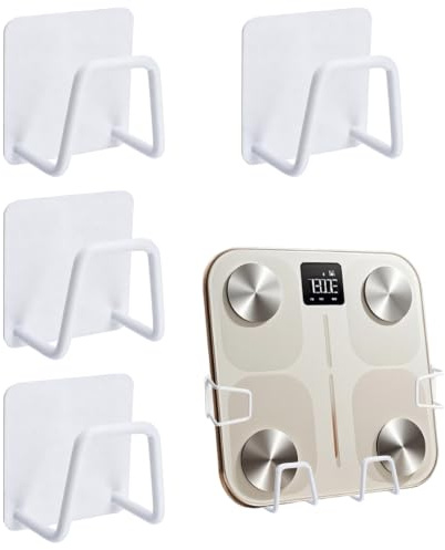 MOROBOR Soporte para Báscula de Peso Montado en Pared, 4 piezas Autoadhesivo Duradero Soporte para Báscula de Cocina Versátil Soporte de Almacenamiento de Pared Adecuado para Hogar Gimnasio Baño
